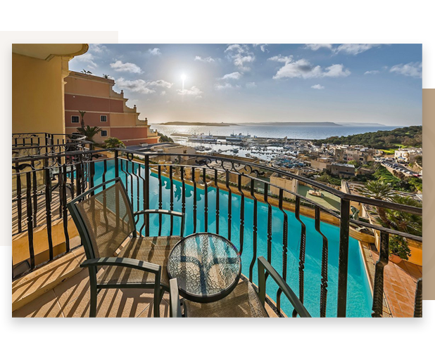 Balcony view - The Grand Hotel - Gozo